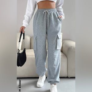 Gray, cargo, textured, sweat pant /jogger